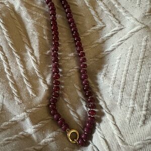 Chic Maroon Beaded Necklace